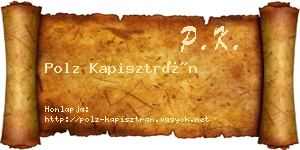 Polz Kapisztrán névjegykártya